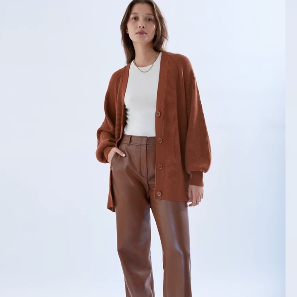 BABATON aritzia light gray cardigan